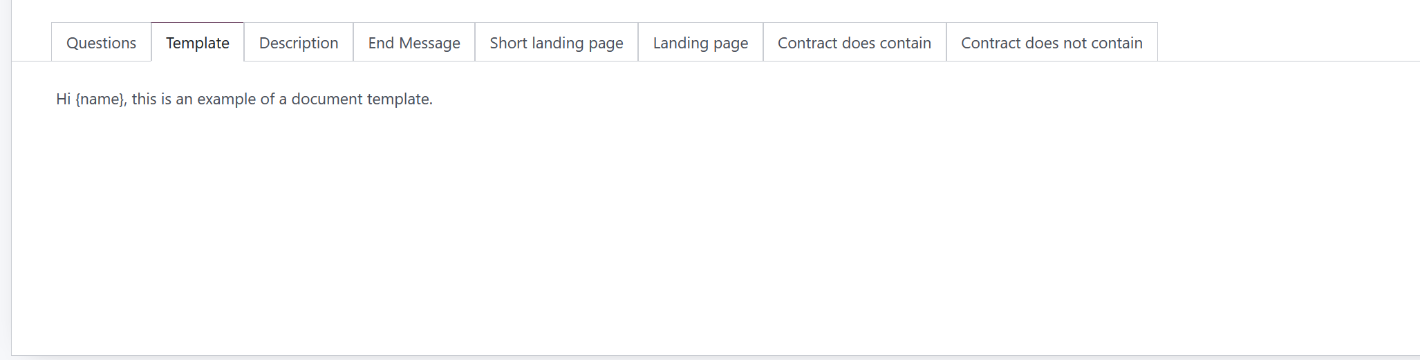 Document Template Screenshot